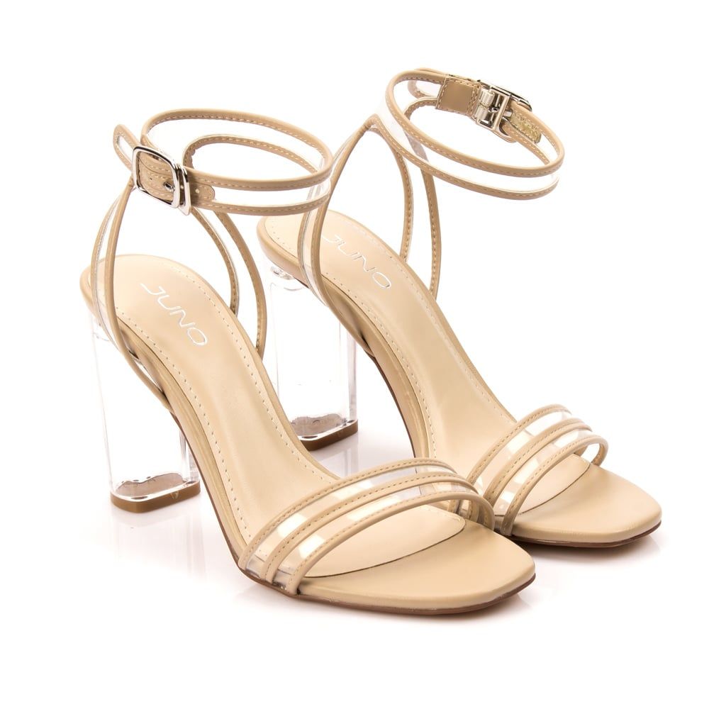 Giày Sandal cao gót 9cm đế trong suốt SD09038