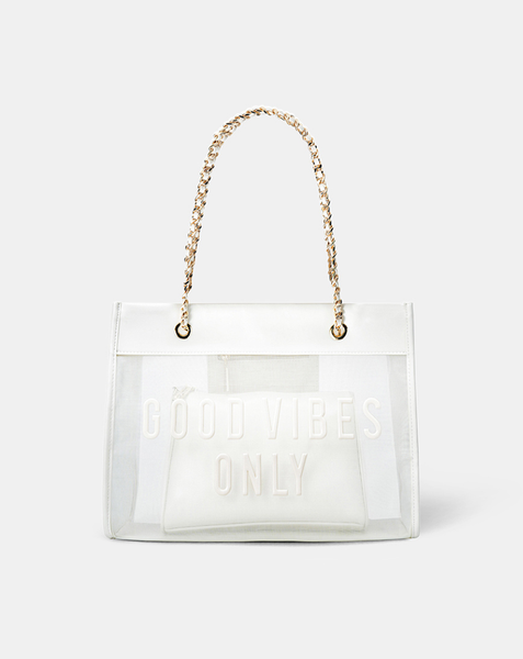 Túi Xách Lớn Tote Lưới Good Vibes Only