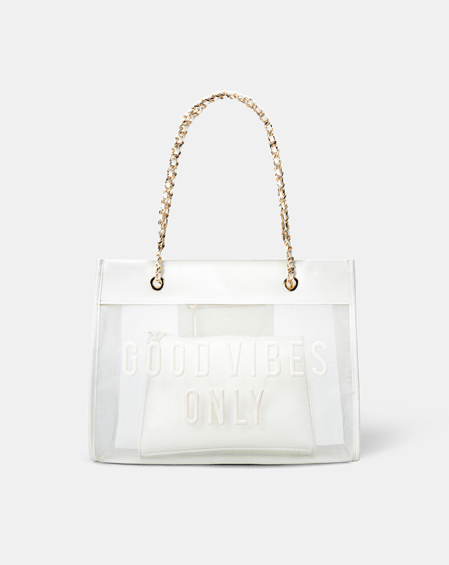 Túi Xách Lớn Tote Lưới Good Vibes Only