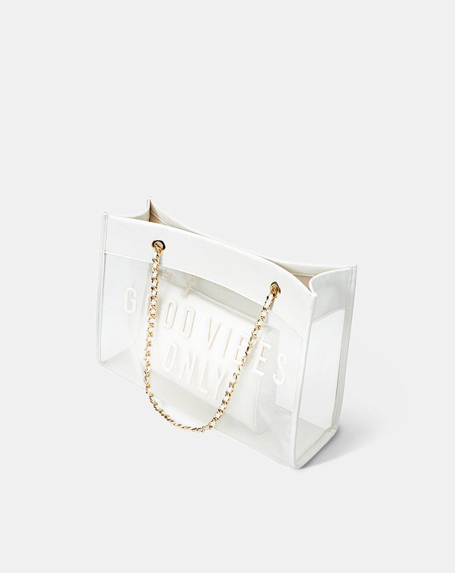 Túi Xách Lớn Tote Lưới Good Vibes Only