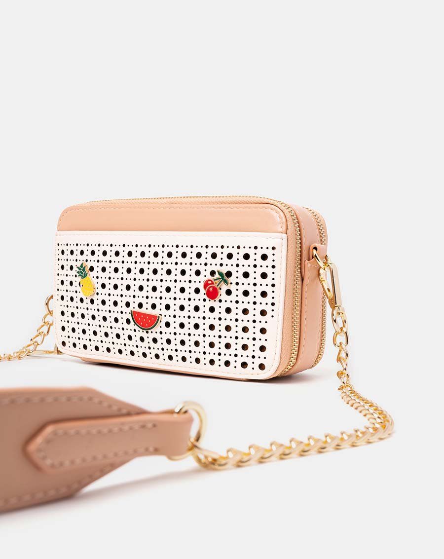 Túi xách nhỏ snapshot cắt lazer charm trang trí