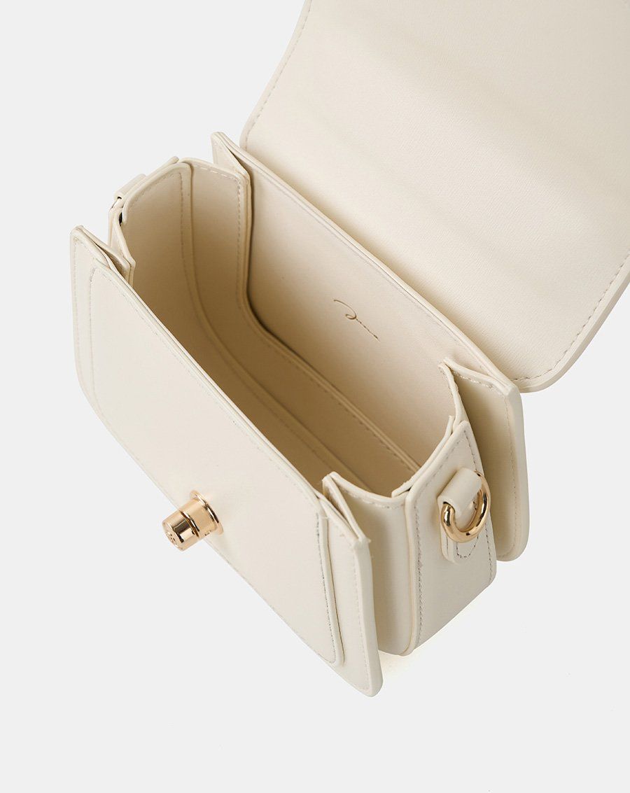 Túi Xách Nhỏ Top Handle Phối Khoá Xoay Trang Trí
