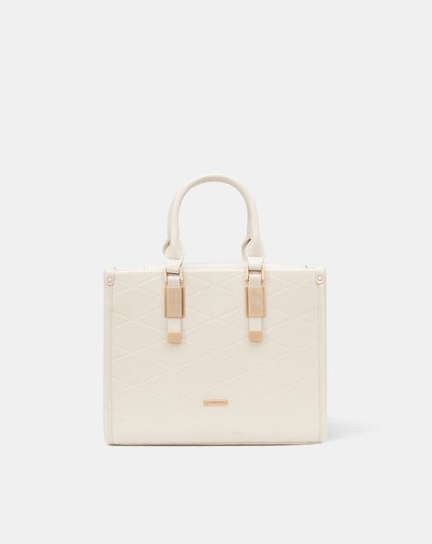 Túi Xách Trung Tote Dập Hoạ Tiết Trang Trí