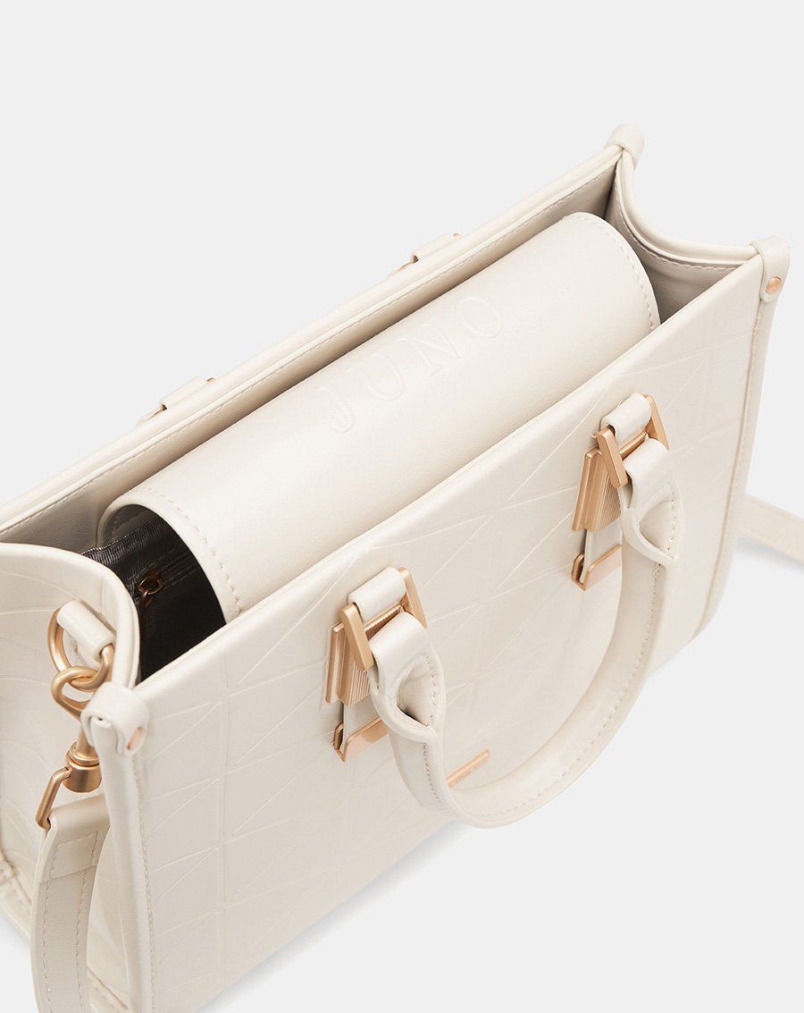 Túi Xách Trung Tote Dập Hoạ Tiết Trang Trí