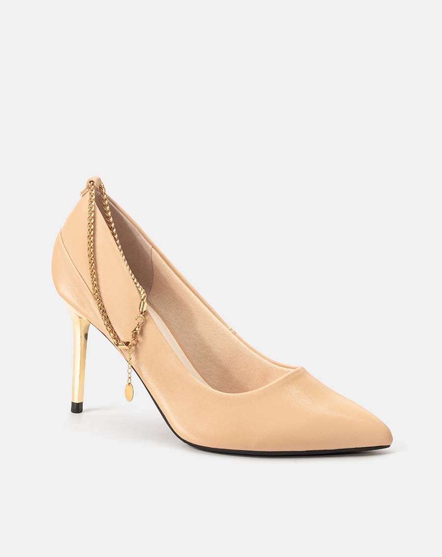 Giày cao gót pump quai xích trang trí cổ chân