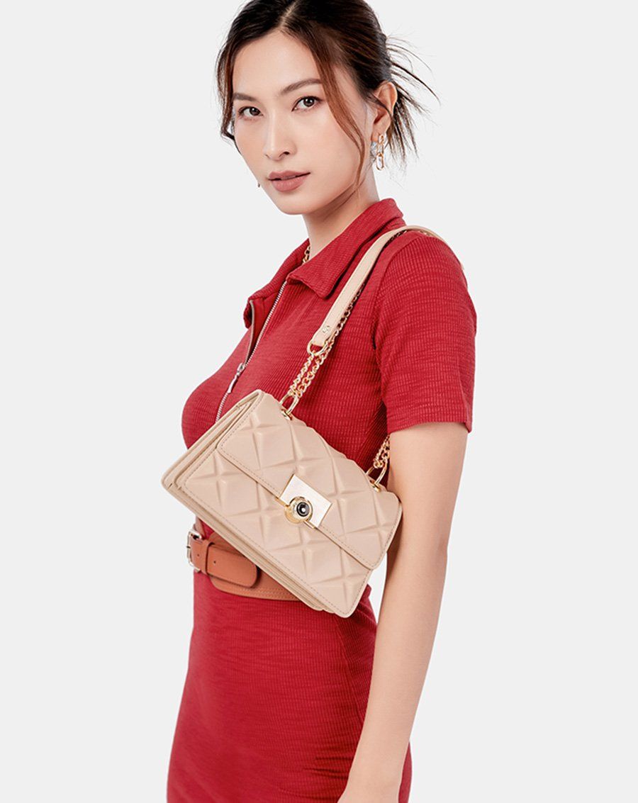 Túi Xách Nhỏ Đeo Vai Dập Nổi Hoạ Tiết