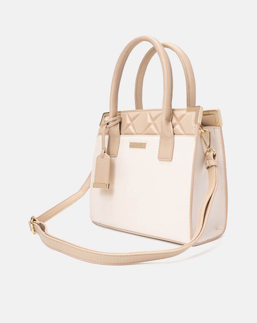 Túi Xách Trung Tote Trung Dập Nổi Hoạ Tiết