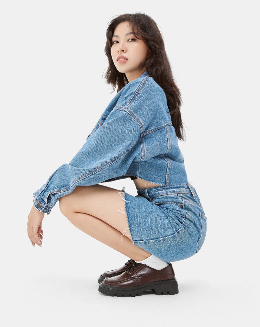 Giày Búp Bê Chunky Oxford