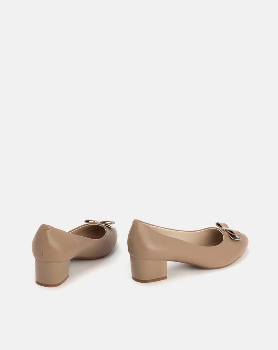 Giày cao gót 5cm mũi tròn phối nơ CG05059