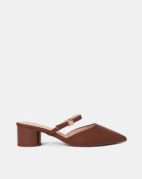 Giày Mules Phối Khóa Logo Cách Điệu