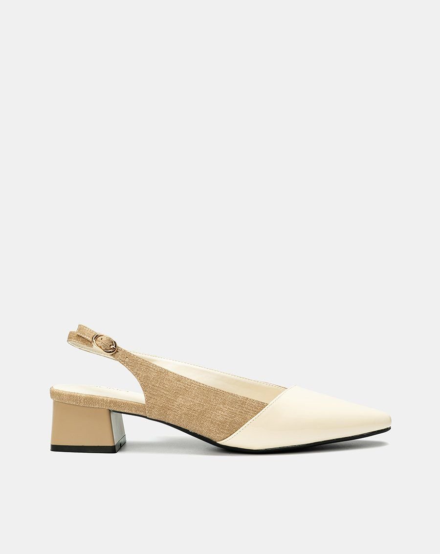Giày Cao Gót Slingback Đắp Mũi Chéo