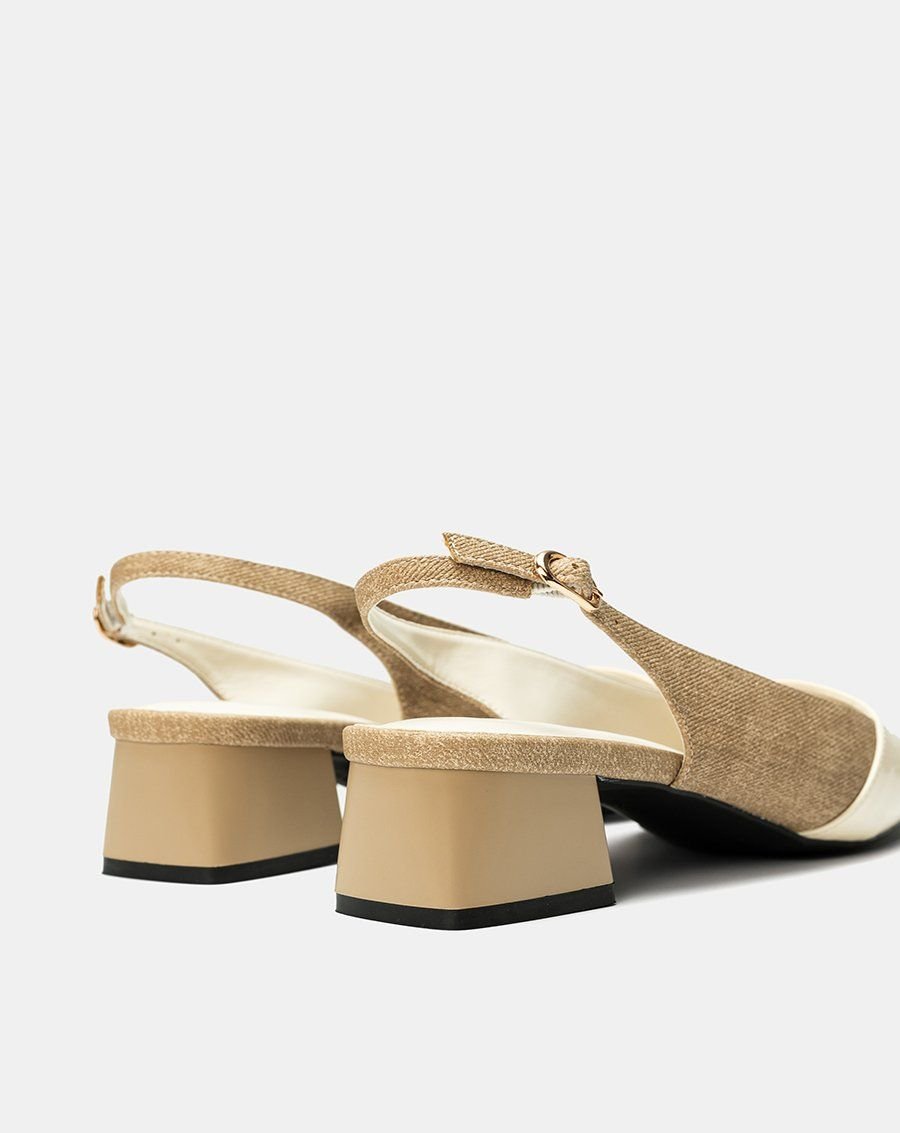 Giày Cao Gót Slingback Đắp Mũi Chéo