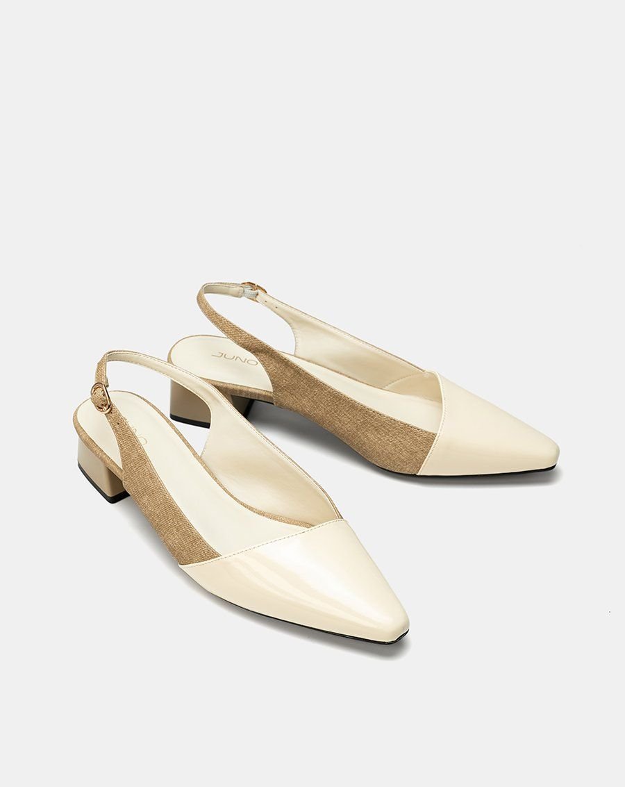 Giày Cao Gót Slingback Đắp Mũi Chéo