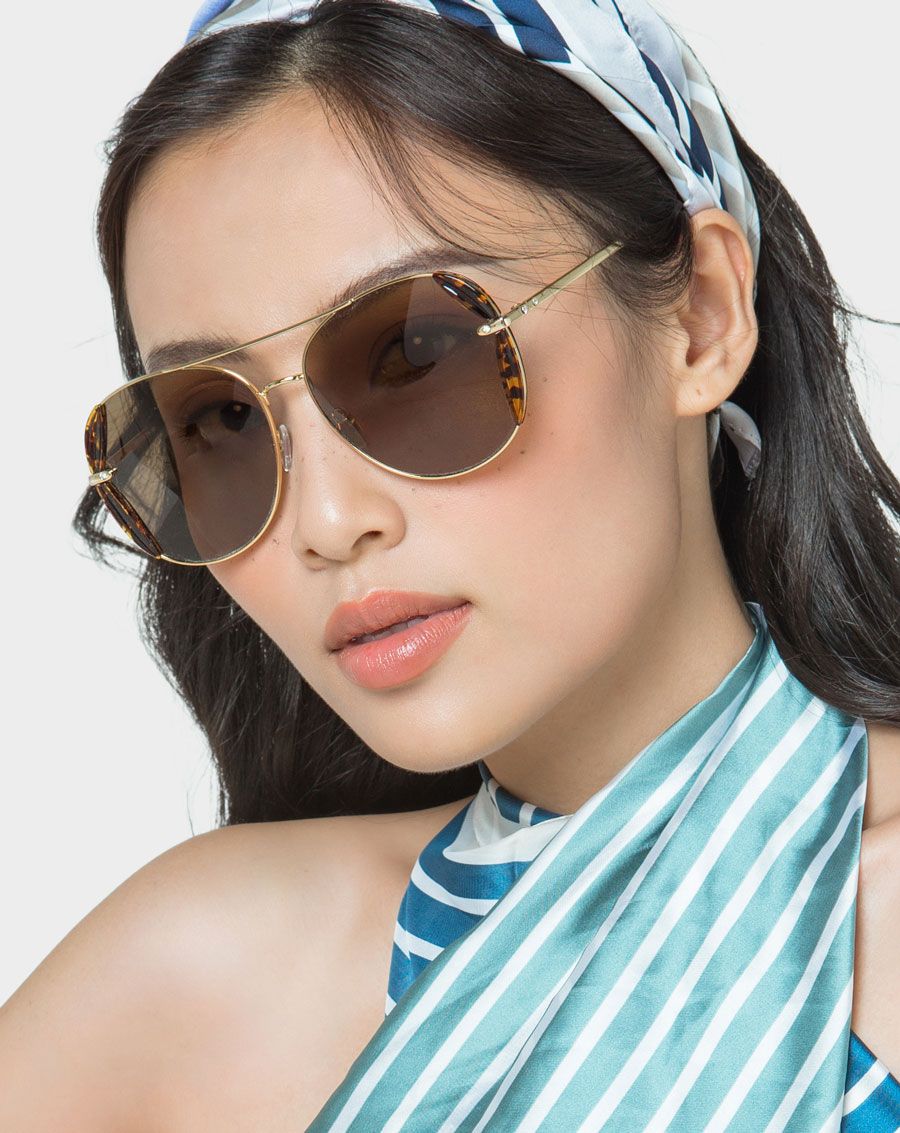 Mắt kính tròn kim loại phối cạnh nhựa
