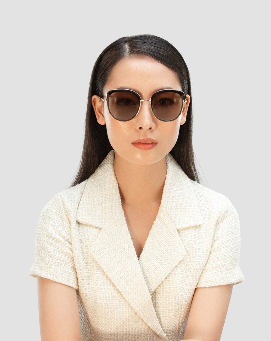 Mắt kính mắt mèo kim loại phối nhựa