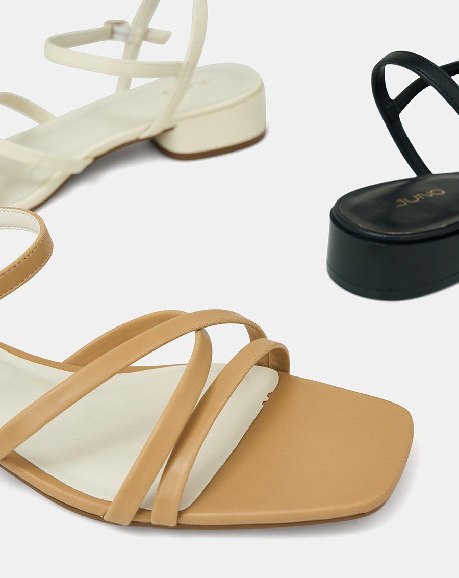 Giày Sandal Gót Thấp Quai Chéo