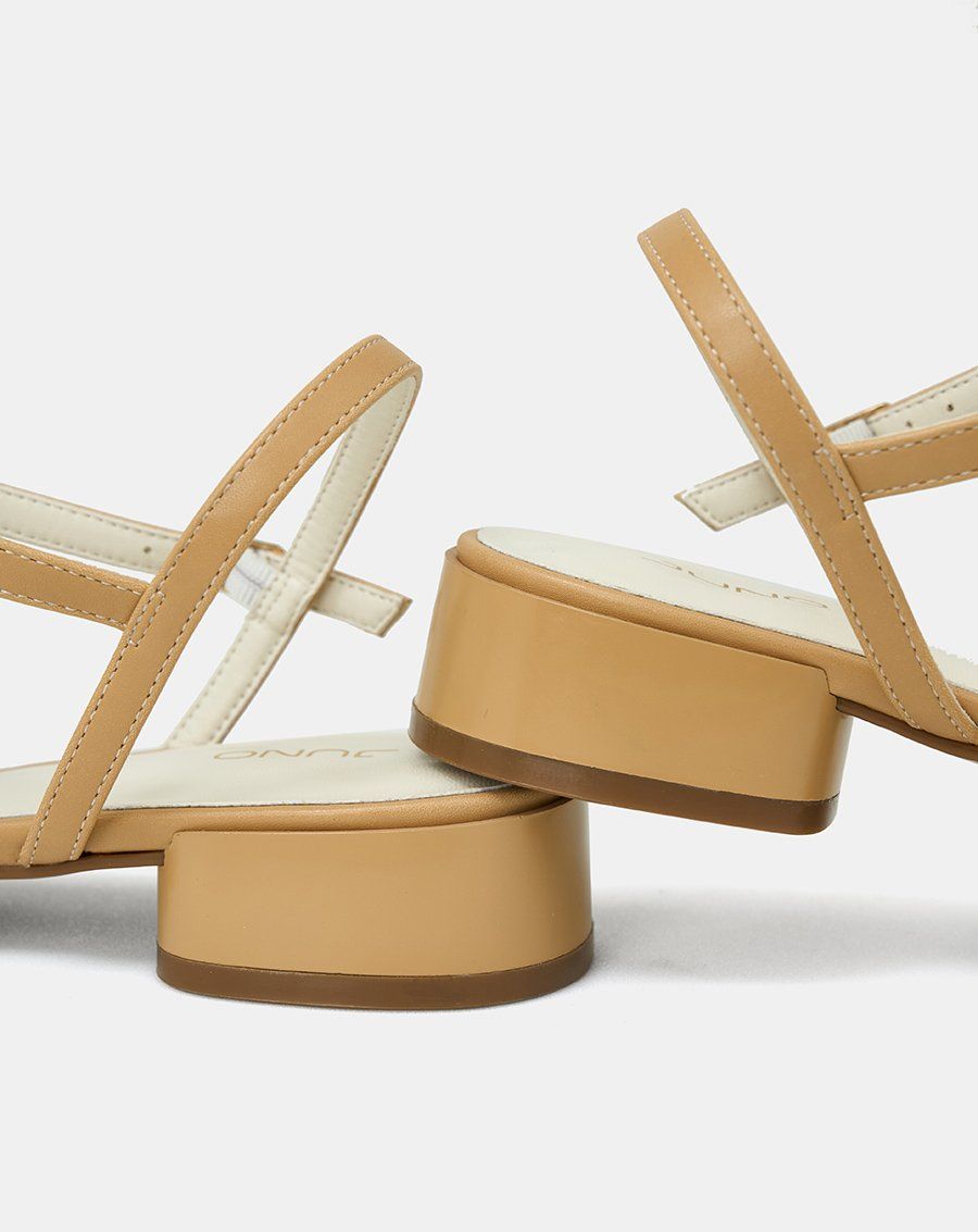 Giày Sandal Gót Thấp Quai Chéo