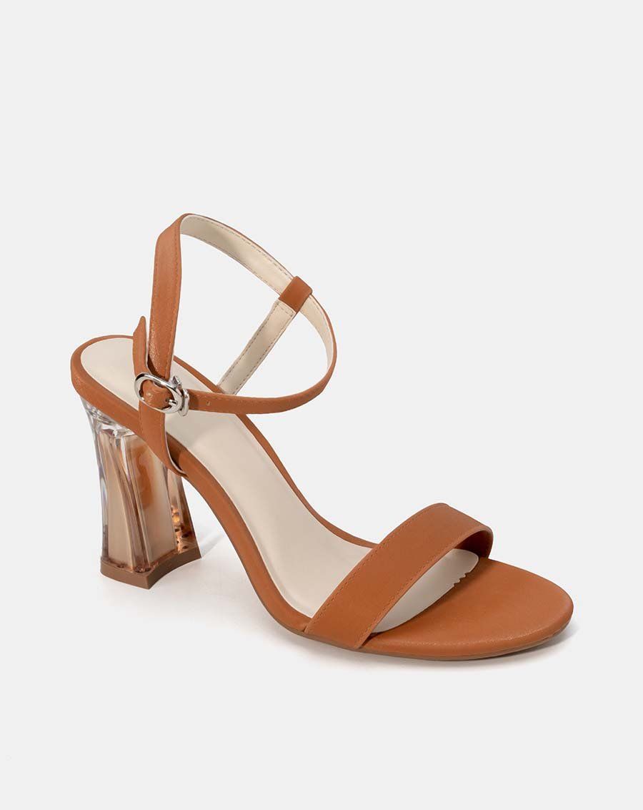 Giày sandal gót trong sơn ombre