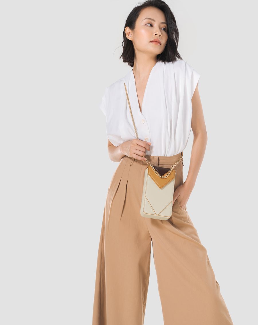 Túi xách nhỏ chần bông dạng hộp 3 tông màu