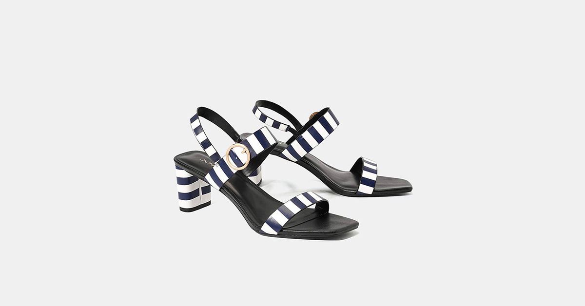 Giày sandal mũi vuông quai ngang