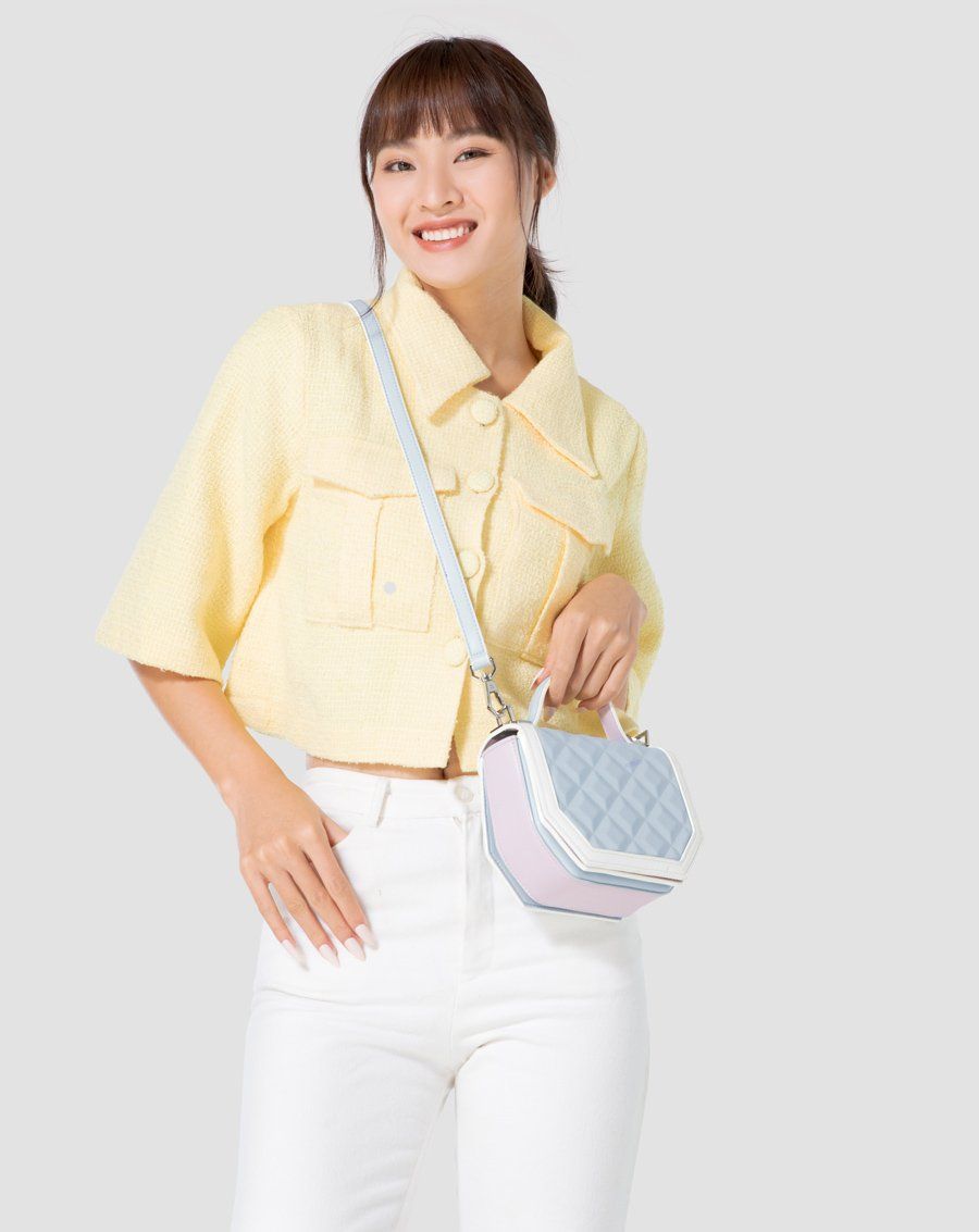 Túi xách nhỏ dập hiệu ứng princess diamond