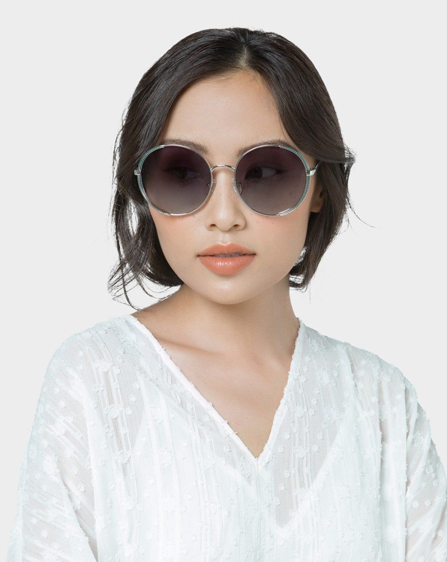Mắt kính tròn kim loại trang trí viền
