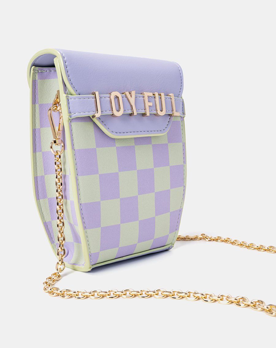 Túi Xách Nhỏ Joyful Kết Hợp Họa Tiết Checkerboard - Outlet