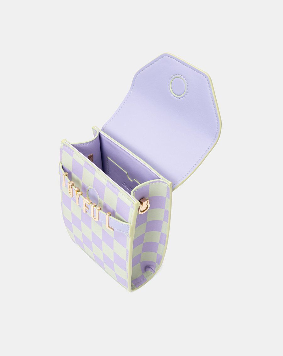 Túi Xách Nhỏ Joyful Kết Hợp Họa Tiết Checkerboard - Outlet