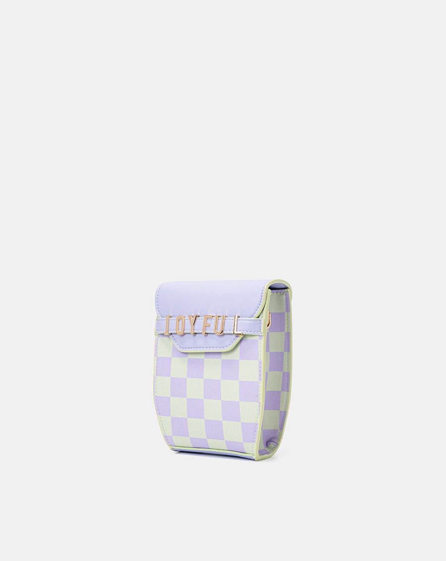 Túi Xách Nhỏ Joyful Kết Hợp Họa Tiết Checkerboard - Outlet