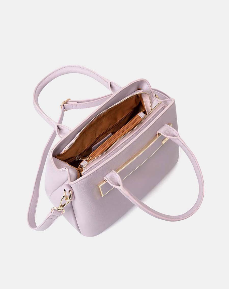 Túi xách trung satchel khóa trang trí to bản