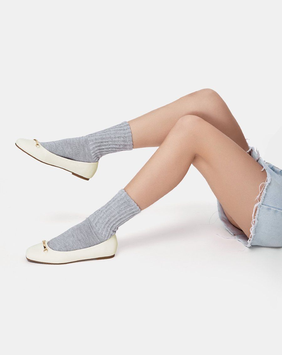 Giày Búp Bê Ballerina Đính Khóa Trang Trí