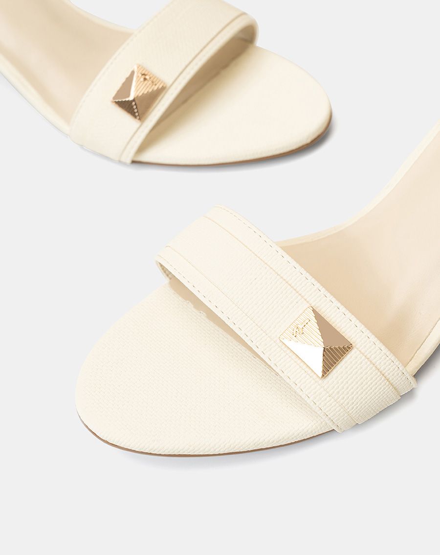 Giày Sandal Gót Vuông Phối Khóa Trang Trí