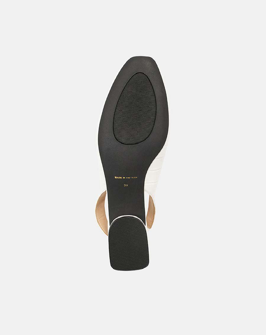Giày cao gót slingback khoá trang trí
