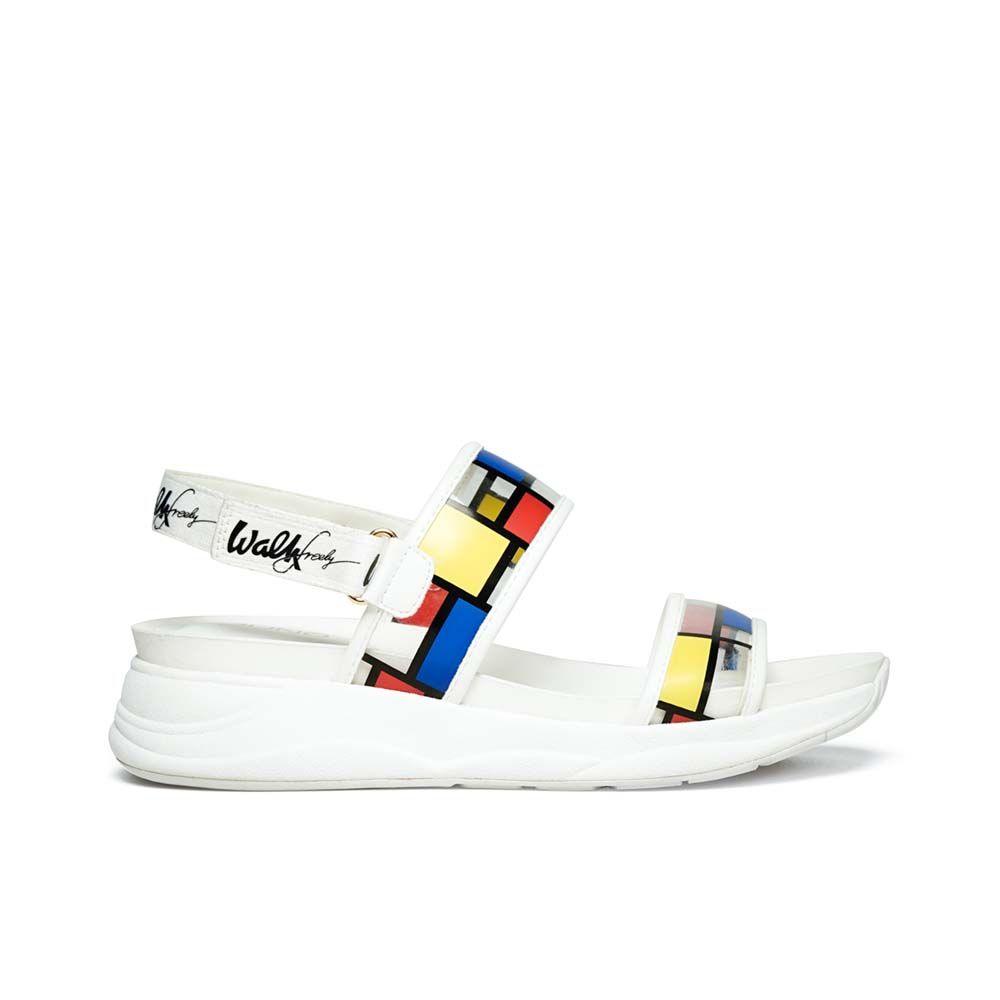 Giày sandal đế thể thao hoạ tiết Mondrian