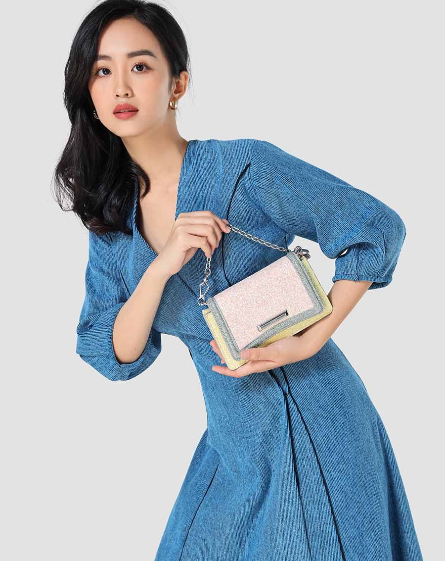 Túi xách nhỏ clutch có 2 thiết kế dây đeo