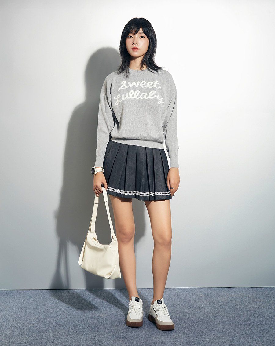 Áo dệt kim oversized tay dài