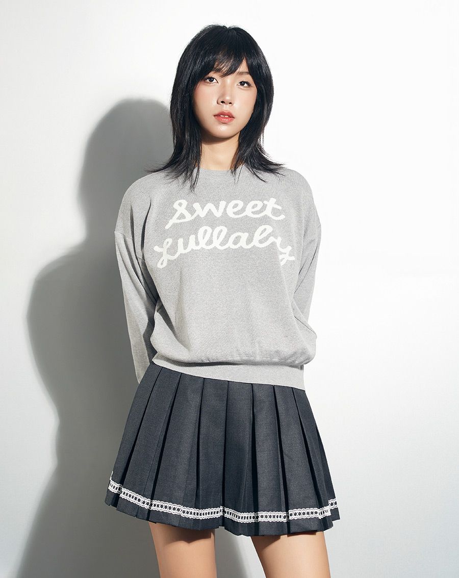 Áo dệt kim oversized tay dài