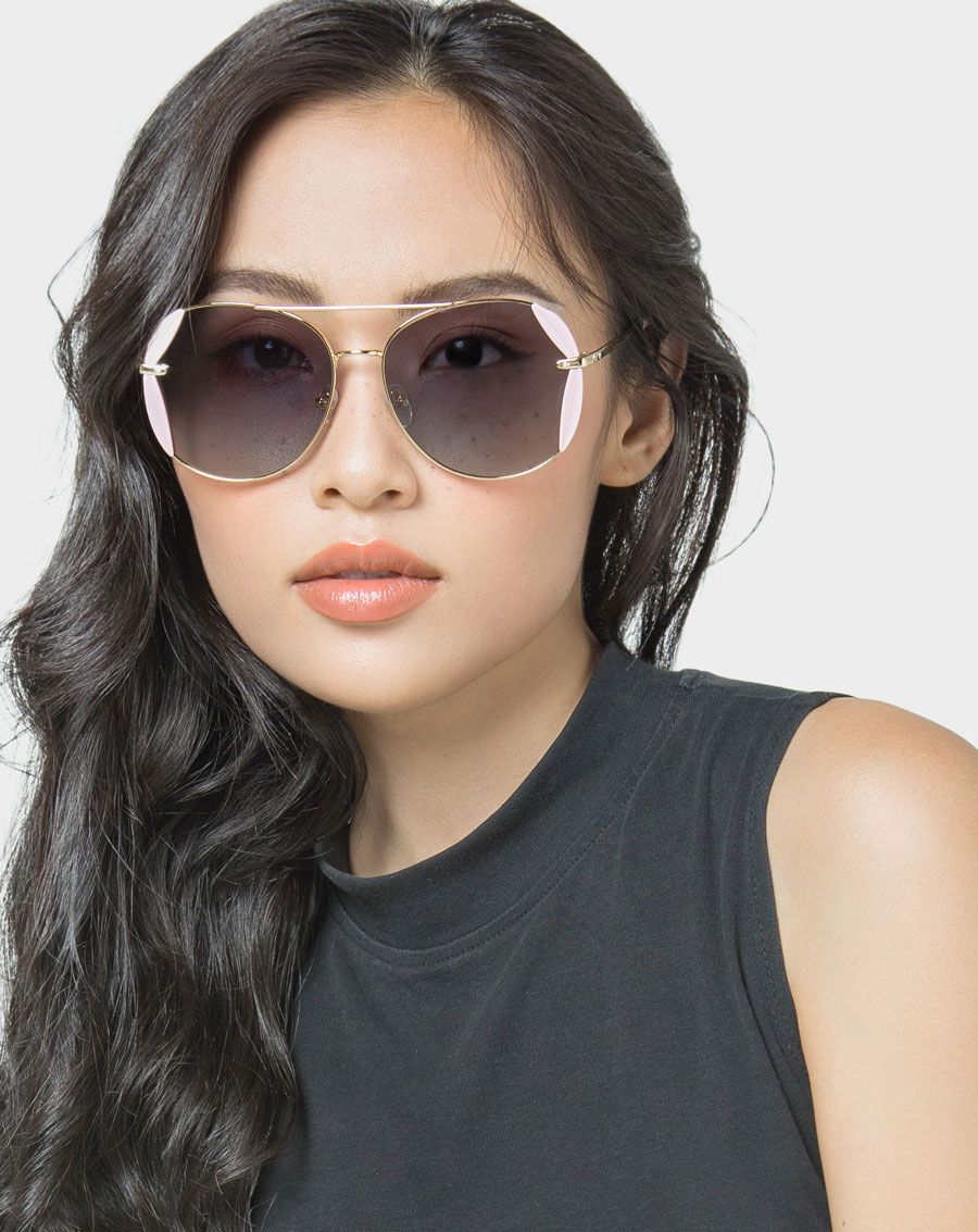 Mắt kính tròn kim loại phối cạnh nhựa