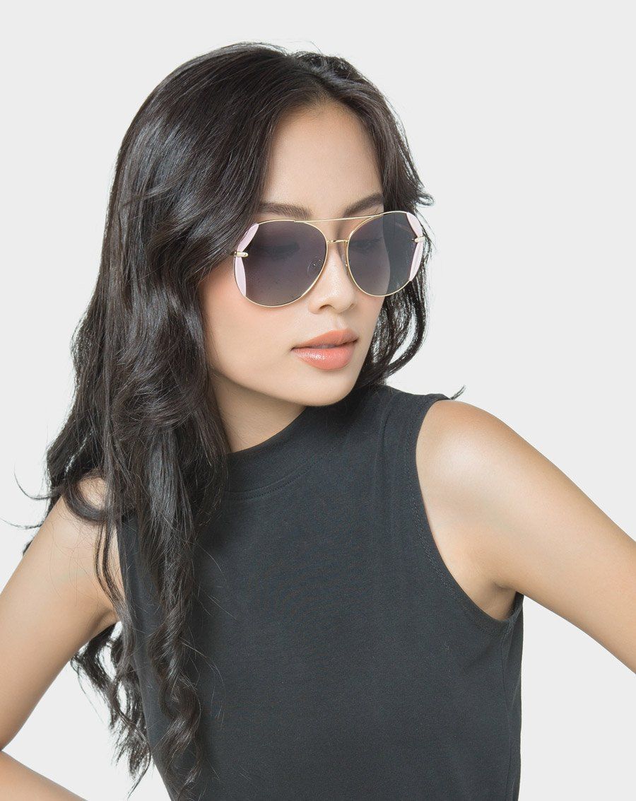 Mắt kính tròn kim loại phối cạnh nhựa