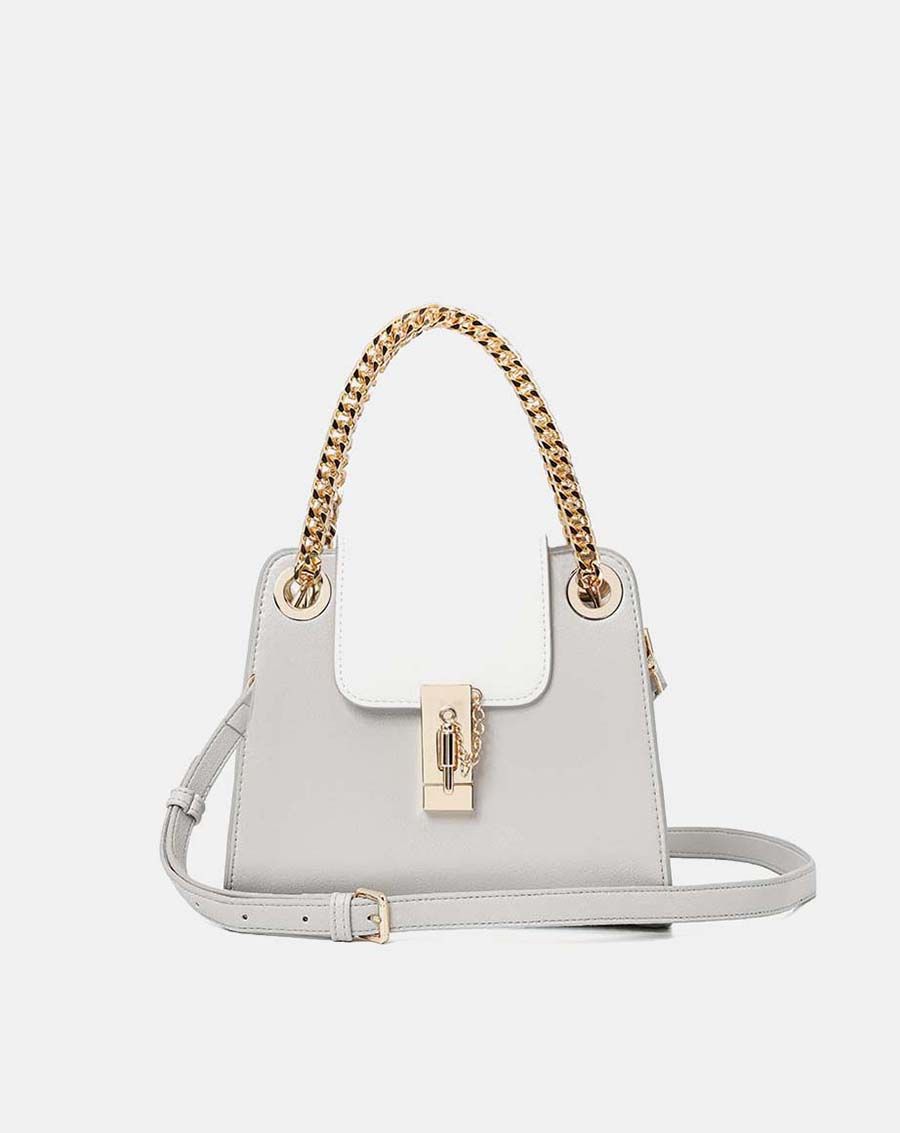 Túi xách nhỏ satchel cách điệu khóa gài