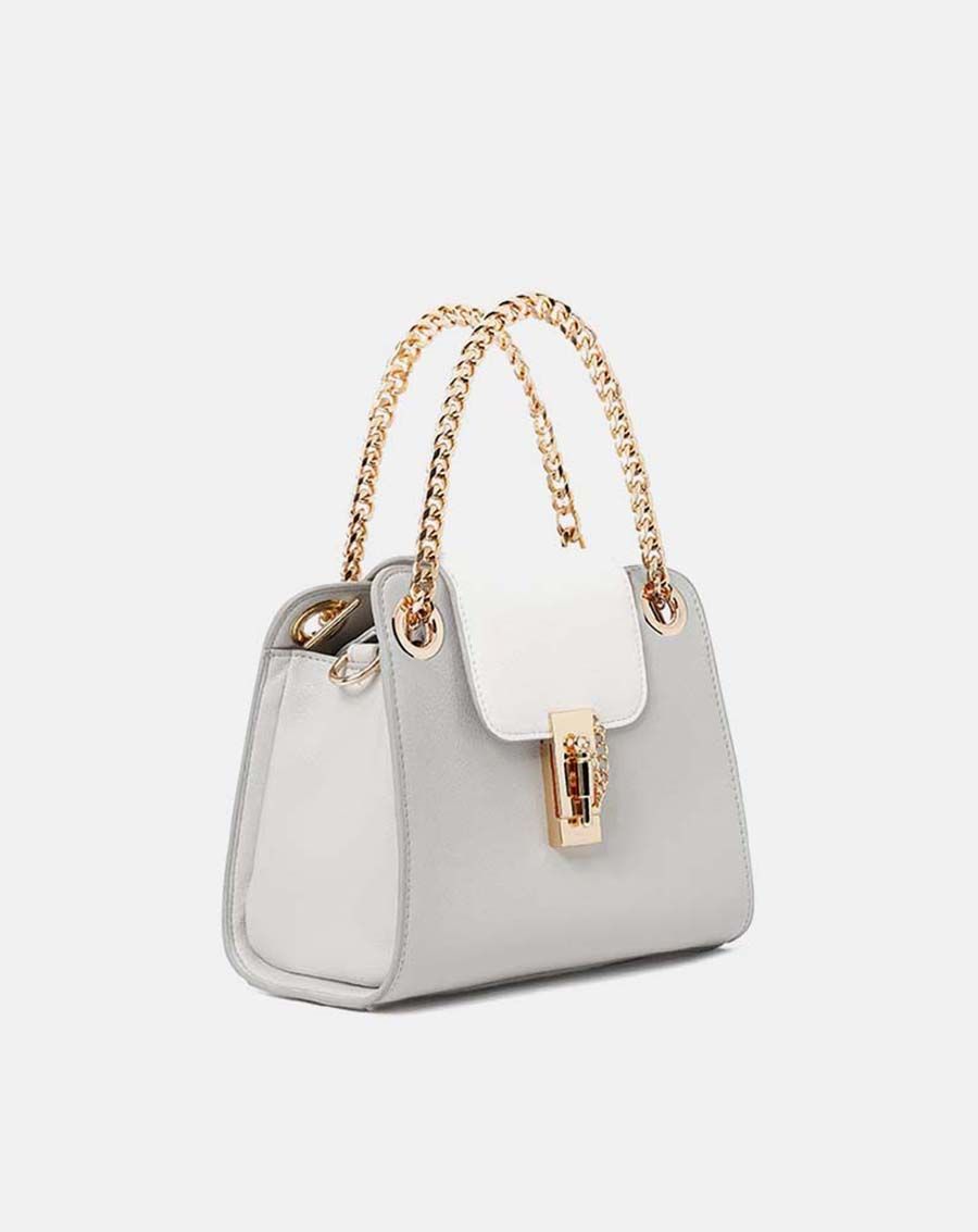 Túi xách nhỏ satchel cách điệu khóa gài