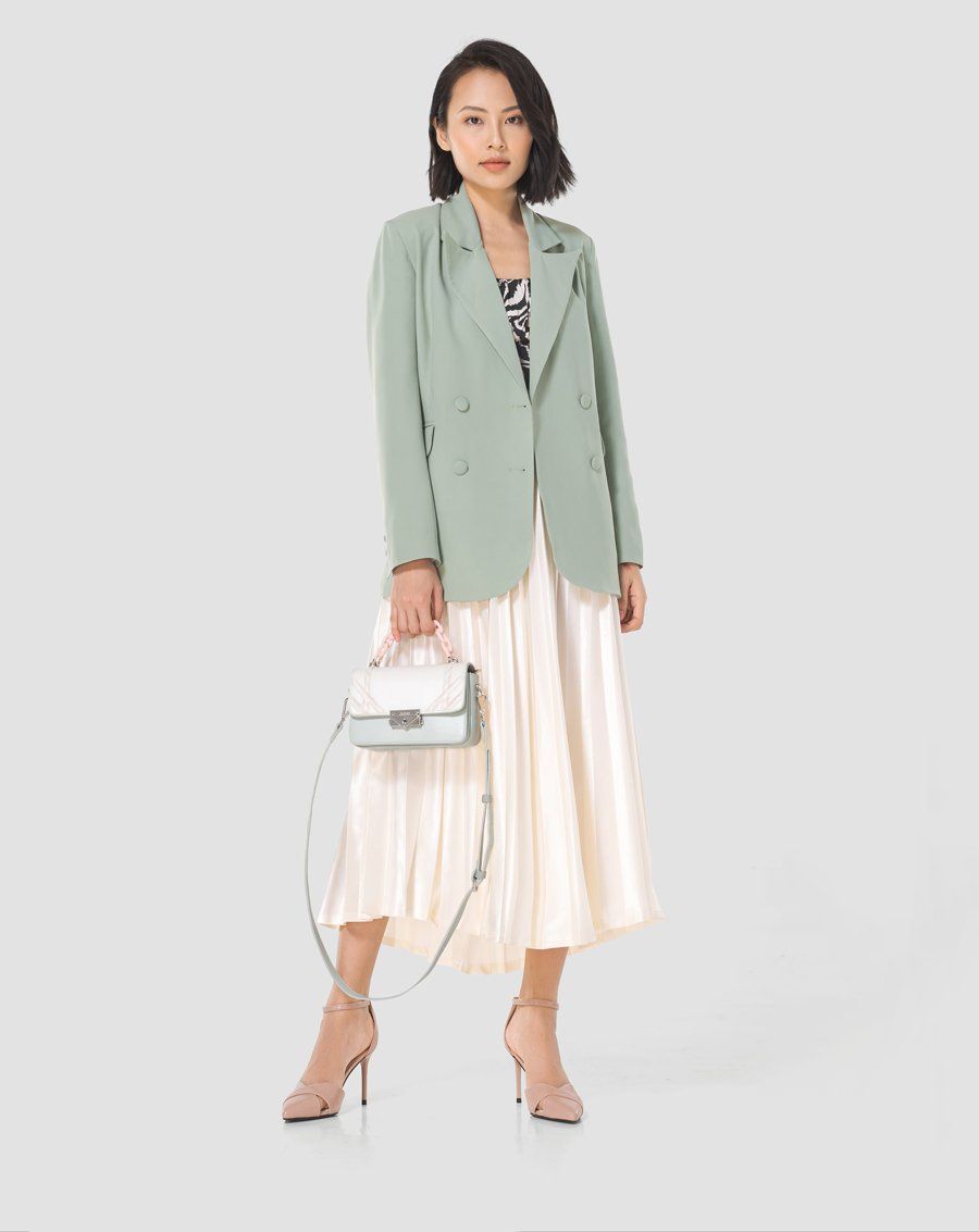 Túi xách nhỏ cut-out khoá trang trí