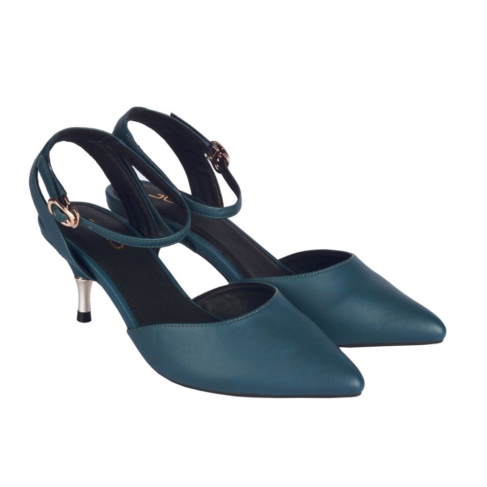 Giày cao gót 5cm mũi nhọn gót nhọn trang trí kim loại CG05035