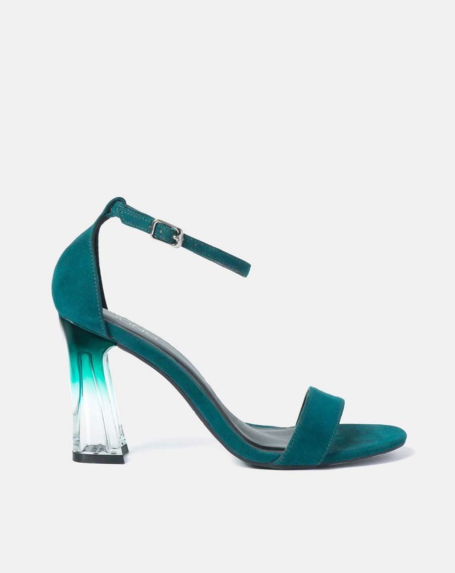 Giày sandal gót vuông chuyển màu