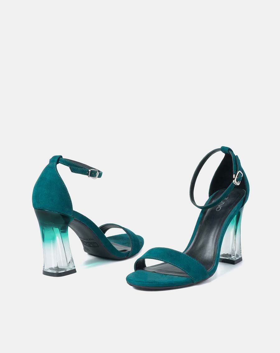 Giày sandal gót vuông chuyển màu