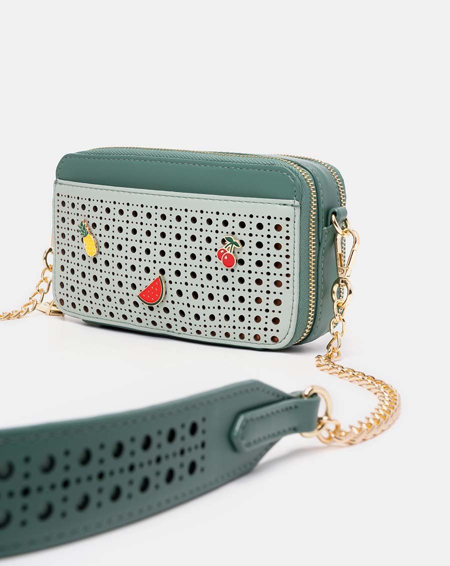 Túi xách nhỏ snapshot cắt lazer charm trang trí