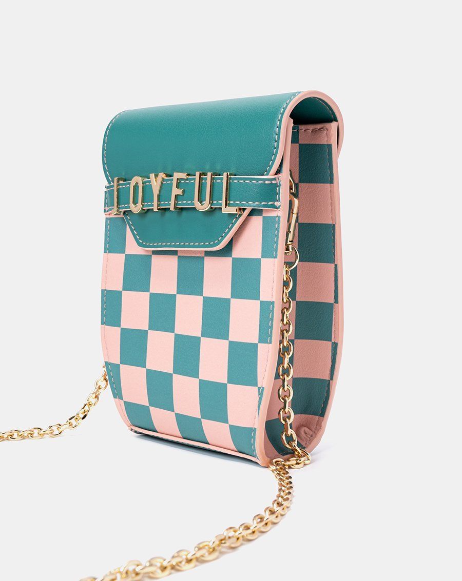 Túi Xách Nhỏ Joyful Kết Hợp Họa Tiết Checkerboard - Outlet
