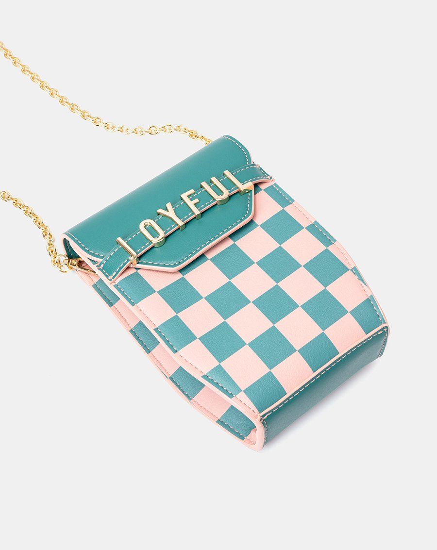 Túi Xách Nhỏ Joyful Kết Hợp Họa Tiết Checkerboard - Outlet