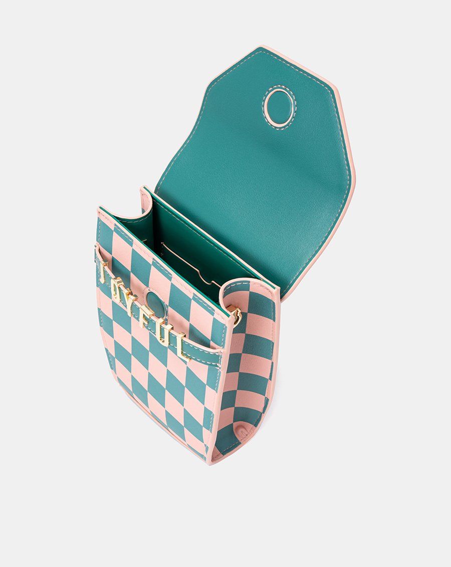 Túi Xách Nhỏ Joyful Kết Hợp Họa Tiết Checkerboard - Outlet