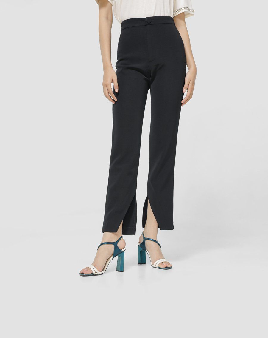 Giày sandal gót trụ phối trung tì kim tuyến